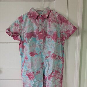 Mokuyobi Pink and Light blue Tie-Dye Shirt Dress Size Small NWOT
